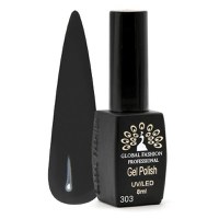 Oja semipermanenta, Global Fashion, Black Elite, 8 ml, Negru 303 - 1