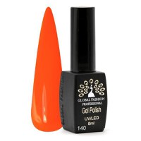 Oja semipermanenta, Global Fashion, Black Elite, 8 ml, Portocaliu 140 - 1