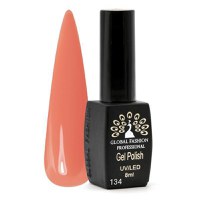 Oja semipermanenta, Global Fashion, Black Elite, 8 ml, Portocaliu pal 134 - 1