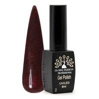 Oja semipermanenta, Global Fashion, Black Elite, 8 ml, Rosu bordo 002 - 1