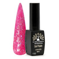 Oja semipermanenta, Global Fashion, Black Elite, 8 ml, Roz 150 - 1