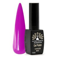 Oja semipermanenta, Global Fashion, Black Elite, 8 ml, Violet 144 - 1