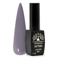 Oja semipermanenta, Global Fashion, Black Elite, 8 ml, Violet Grey 118 - 1