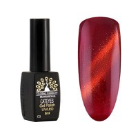 Oja semipermanenta, Global Fashion, Cat Eyes, 8 ml, Rosu 03 - 1