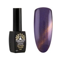 Oja semipermanenta, Global Fashion, Cat Eyes, 8 ml, Violet, auriu 21 - 1