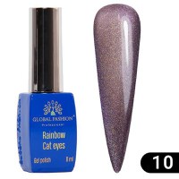 Oja semipermanenta, Global Fashion, Rainbow Laser Cat Eyes, 8 ml, Violet 10 - 1