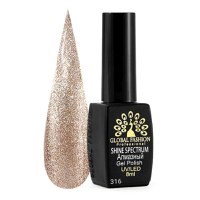 Oja semipermanenta, Global Fashion, Shine Spectrum, 8 ml, Auriu 316 - 1