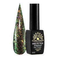 Oja semipermanenta, Global Fashion, Shine Spectrum, 8 ml, Verde 302 - 1