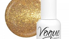 Oja Semipermanenta Vogue 040 Gold Particles Sclipici Lila Rossa, 10 ml