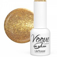 Oja Semipermanenta Vogue 040 Gold Particles Sclipici Lila Rossa, 10 ml - 1