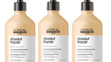 Pachet 3 x Sampon Reparator pentru Par Deteriorat - L'Oreal Professionnel Absolut Repair Gold Quinoa + Protein Shampoo, 500ml