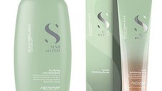 Pachet Antimatreata - Alfaparf Milano Semi Di Lino Scalp Rebalance: Sampon 1000 ml, Exfoliant 150 ml