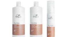 Pachet cu Efect Reparator - Wella Professionals Fusion Intense: Sampon Reparator 1000 ml, Balsam Reparator 1000 ml, Tratament cu Aminoacizi 70 ml