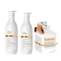 Pachet Hidratant pentru Par Uscat - Milk Shake Moisture Plus: Sampon Milk Shake Moisture Plus, 1000 ml + Balsam Milk Shake Moisture Plus, 1000 ml + Lotiune Milk Shake Moisture Plus, 12 fiole x 12 ml - 1