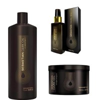 Pachet pentru Barbati 3 - Sebastian Professional Dark Oil Lightweight: Sampon 1000, Masca 500 ml, Ulei de Styling 90 ml - 1