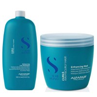 Pachet pentru Par Cret sau Ondulat Semi di Lino Curls Enhancing Alfaparf Milano: Sampon 1000 ml + Masca 500 ml - 1