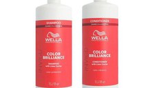 Pachet pentru Par Vopsit, Aspru Wella Professionals Invigo Color Brilliance Vibrant Color: Sampon 1000 ml + Balsam 1000 ml