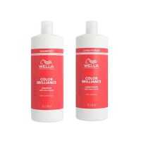 Pachet pentru Par Vopsit, Fin sau Normal - Wella Professionals Invigo Color Brilliance Vibrant Color: Sampon 1000 ml + Balsam 1000 ml - 1