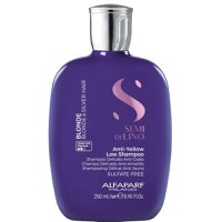 Sampon pentru Neutralizarea Tonurilor de Galben - Alfaparf Milano Semi di Lino Anti-Yellow Low Shampoo, 250 ml - 1