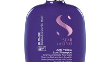 Sampon pentru Neutralizarea Tonurilor de Galben - Alfaparf Milano Semi di Lino Anti-Yellow Low Shampoo, 250 ml