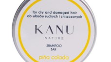 Sampon Solid cu Pina Colada in Cutie de Metal pentru Par Uscat si Deteriorat - KANU Nature Shampoo Bar for Dry and Damaged Hair Pina Colada, 75 g