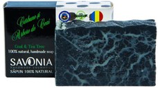 Sapun Natural cu Carbune si Arbore de Ceai Savonia, 90g