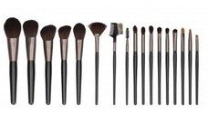 Set 18 Pensule Negre pentru Machiaj - Mimo Makeup Brush Black, 18 buc