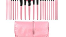 Set 24 Pensule Roz pentru Machiaj - Mimo Makeup Brush Pink, 24 buc