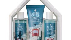 Set Accentra gel de dus 150 ml, 150 ml spuma de baie, 150 ml lotiune de corp, Alpine Coziness in cutie de lemn in forma de casa