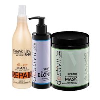 Set Ingrijire Profesionala Intensiva a Parului Blond - Destivii (Sampon - 200ml, Masca - 1000ml, Balsam - 200ml) - 1