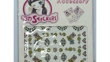 Sticker unghii , Global Fashion, 3D, Nail Accessory, MZCF26, Multicolor