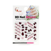 Sticker unghii, Global Fashion, 3D Nail Sticker, Fam-010, Multicolor, 1 set - 1