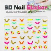 Sticker unghii, Global Fashion, 3D Nail Sticker, Neon - 1