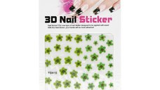 Sticker unghii, Global Fashion, 3D Nail Sticker YG415, Verde, 1 set