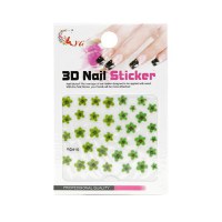 Sticker unghii, Global Fashion, 3D Nail Sticker YG415, Verde, 1 set - 1