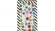 Sticker unghii, Global Fashion, Nail Accessory Flowers Big, Multicolor, 1 set