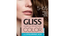 Vopsea de Par Permanenta cu Acid Hialuronic - Schwarzkopf Gliss Color Care & Moisture with Hyaluronic Acid, nuanta 5-65 Chestnut Brown