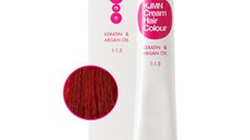 Vopsea Permanenta - Saten Deschis cu Nuanta de Mahon - Kallos KJMN Cream Hair Colour nuanta 5.5 Light Mahogany Brown 100ml