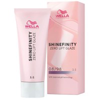 Vopsea translucida demipermanenta - Wella Professionals Shinefinity Zero Lift Glaze, nuanta 08/98 Silver Pearl (blond deschis argintiu perlat), 60 ml - 1