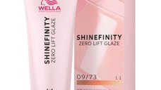 Vopsea translucida demipermanenta - Wella Professionals Shinefinity Zero Lift Glaze, nuanta 09/73 Caramel Milk (blond auriu foarte deschis), 60 ml