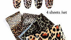 SET 4 FOLII DE TRANSFER 4X20CM LEOPARD - FT-S4 - Everin.ro