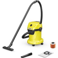 Aspirator multifunctional Karcher WD 3 V-17/4/20 1.628-127.0, Aspirare umeda si uscata, 17 l, Furtun 2 m, 1000 W, Sac filtru din hartie, Functie de suflare (Galben/Negru) - 1