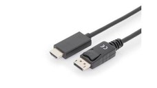 Cablu Assmann AK-340303-020-S, Displayport/HDMI, 2m, Negru