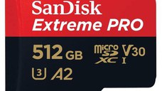 Card de memorie SanDisk Extreme PRO microSDXC SDSQXCD-512G-GN6MA, 512GB, A2, UHS-I U3, V30 + Adaptor SD