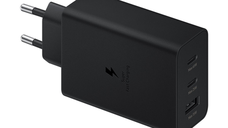 Incarcator Retea Samsung EP-T6530NBEGEU, Fast-Charge, 100-240V, 1x USB-C 65W, 1x USB-C 25W, 1x USB-A 15W (Negru)