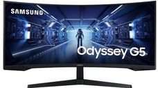 Monitor Gaming VA LED Samsung 34inch LC34G55TWWPXEN, WQHD (3440 x 1440), HDMI, DisplayPort, AMD FreeSync, Ecran Curbat, 165 Hz, 1 ms (Negru)