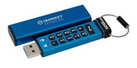 Stick USB Kingston Ironkey Keypad 200, 128GB, USB 3.2 (Albastru) - 1