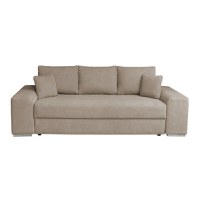 Canapea AMALIA II extensibila, 3 locuri, cu arcuri si lada depozitare, crem, 252x105x78 cm - 1