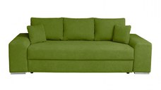 Canapea AMALIA II extensibila, 3 locuri, cu arcuri si lada depozitare, verde deschis, 252x105x78 cm