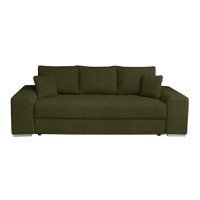 Canapea AMALIA II extensibila, 3 locuri, cu arcuri si lada depozitare, verde inchis, 252x105x78 cm - 1